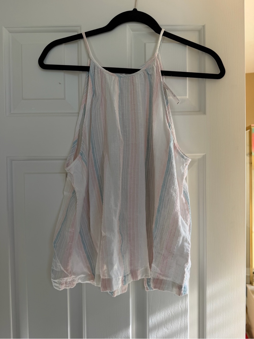 Bella Dahl Pastel Striped Halter Camisole in White, Blue, Pink